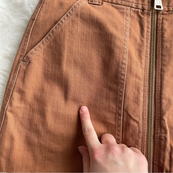 Spartina 449 Sienna Zip Front Skirt Brown - Picture 5 of 5